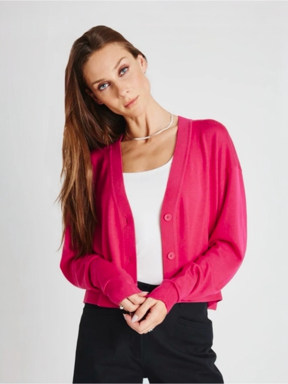 KIT AND ACE • Merino Wool Cardigan in Pink